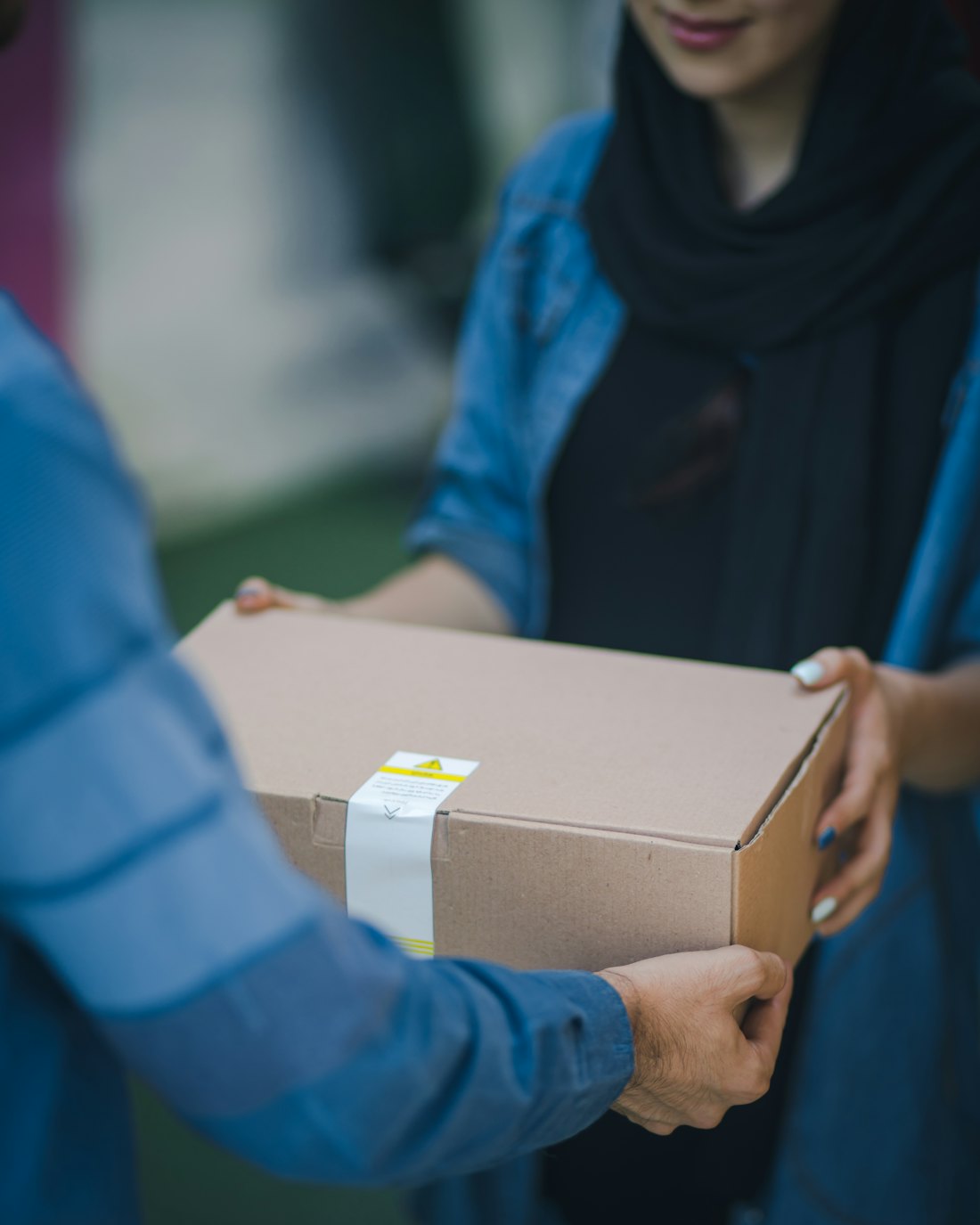 Parcel handed to a customer