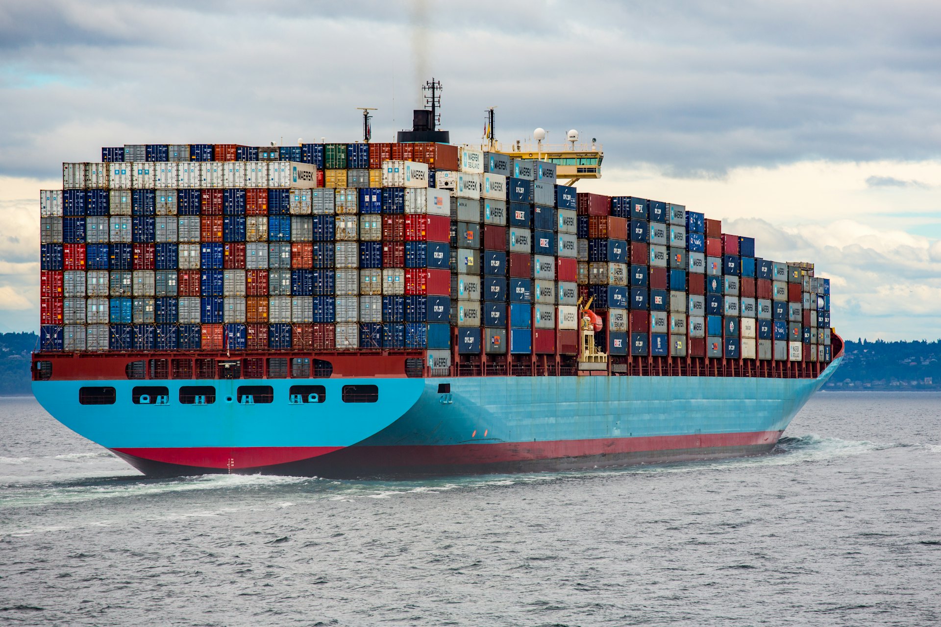 Container vessel under way