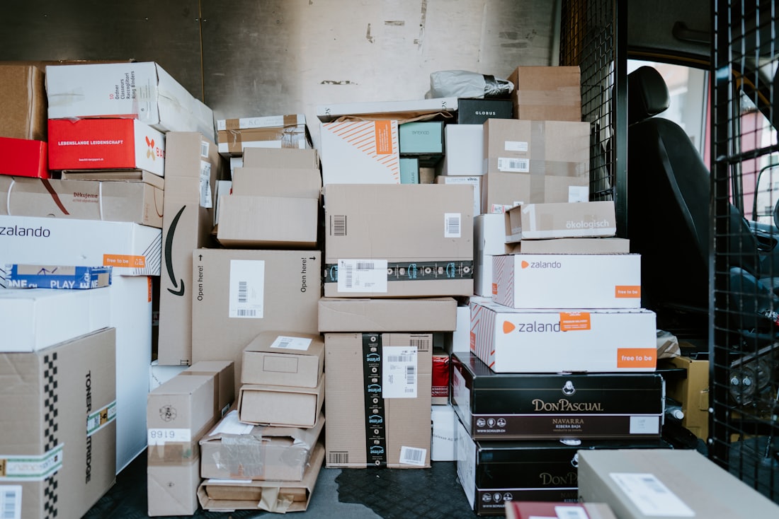 Parcels loaded for delivery